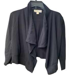 Michael Kors Short Black Shrug Sweater 3/4 Sleeve - L